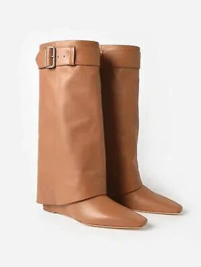 Pre-owned Jonathan Simkhai Women's Freyja Belted Foldover Boot In Toffee - Size 40 In Brown