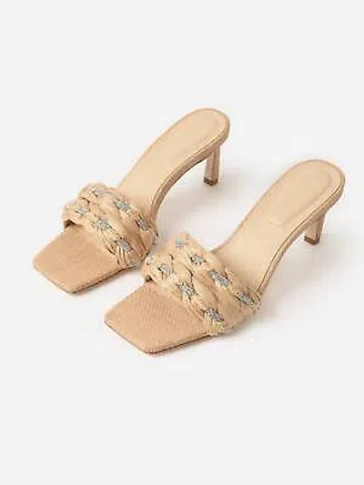 Pre-owned Jonathan Simkhai Women's Jena Heel Sandal In Natural - Size 37 In Beige
