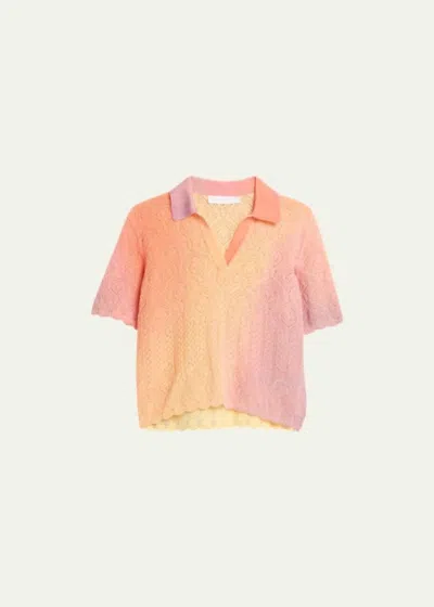 Jonathan Simkhai Women's Thelma Ombré Tee In Azalea Ombre In Pink