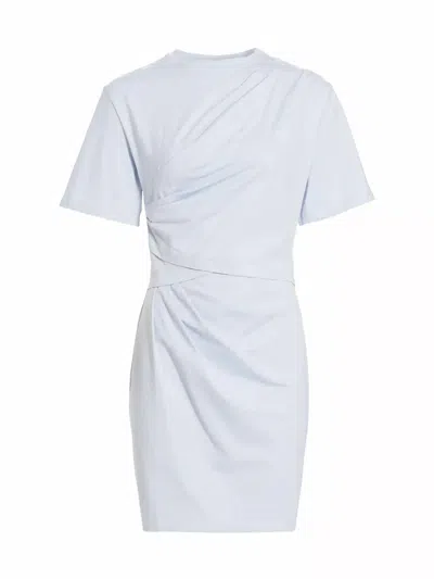 Jonathan Simkhai Women's Zeus Short Sleeve Draped T-shirt Dress In Blue Haze