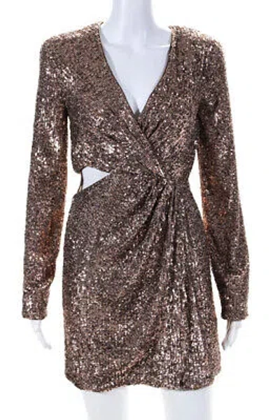 Pre-owned Jonathan Simkhai Womens Conrad Hammered Sequins Blazer Mini Dress - Latte Size 0 In Brown