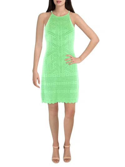 Jonathan Simkhai Womens Summer Mini Halter Dress In Green