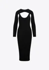 Jonathan Simkhai X Wolford Knitted Midi Dress With Cut-outs In Black