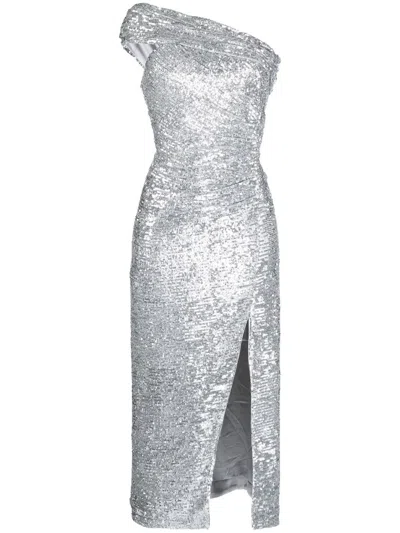 Jonathan Simkhai Zay Hammered Sequin-embellished Dress In Silber