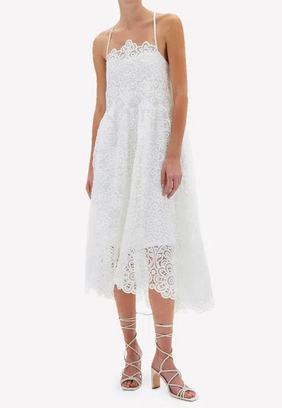 Jonathan Simkhai Zayna Crochet Guipure Midi Dress In White