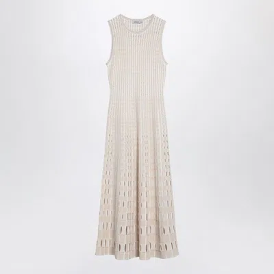 Jonathan Simkhai Zelma Perforated Midi Dress In Sand Colour