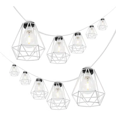 Jonathan Y 10-light Indoor/outdoor 10 Ft. Contemporary Transitional Incandescent G40 Diamond Cage St In Transparent