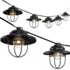 Jonathan Y 10-light Indoor/outdoor 10 Ft. Rustic Farmhouse Incandescent G40 Metal Cage Shade String Lights