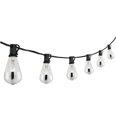 Jonathan Y 10-light Indoor/outdoor 10 Ft. Rustic Industrial Incandescent C7 Half-chrome Bulb String Lights In Black