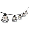 Jonathan Y Designs 10-light Indoor/outdoor Incandescent G40 Diamond Cage String Lights In Black