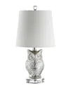 Jonathan Y 19in Night Owl Silver & Ivory Table Lamp