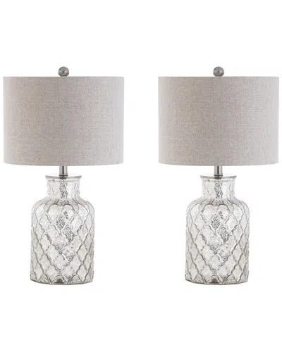 Jonathan Y 24.5in Set Of 2 Alvord Led Glass Table Lamps In Brown