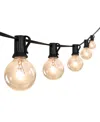 Jonathan Y 25-light Indoor And Outdoor Contemporary Rustic Incandescent G40 Bistro Globe Bulb String Lights In Black
