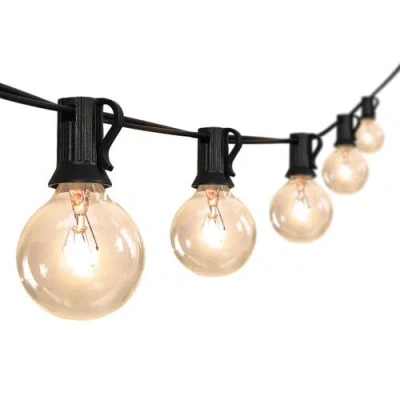 Jonathan Y 25-light Indoor/outdoor Contemporary Rustic Incandescent G40 Bistro Globe Bulb String Lig In Black