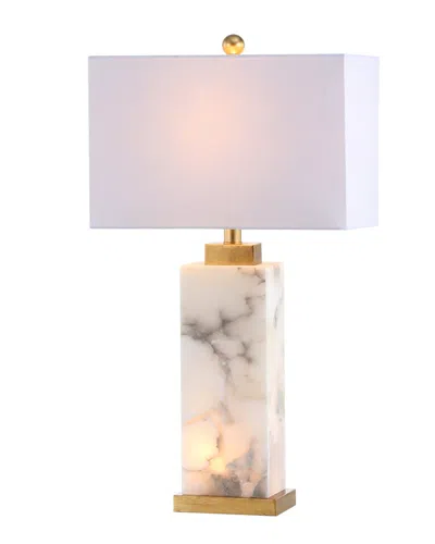 Jonathan Y 27.5in Elizabeth White & Gold Leaf Table Lamp