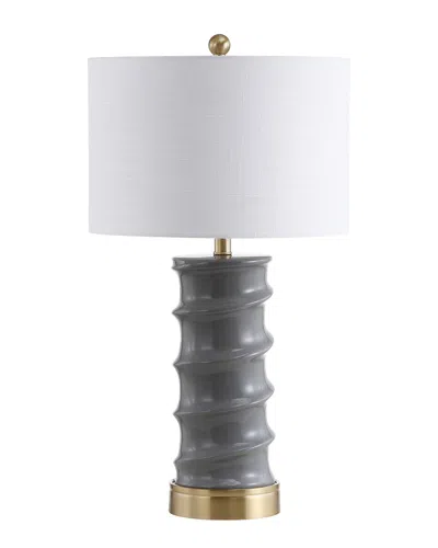 Jonathan Y 28in Taipei Grey & Gold Table Lamp