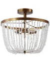 Jonathan Y 3-light Georgian Gold & White Flush Mount