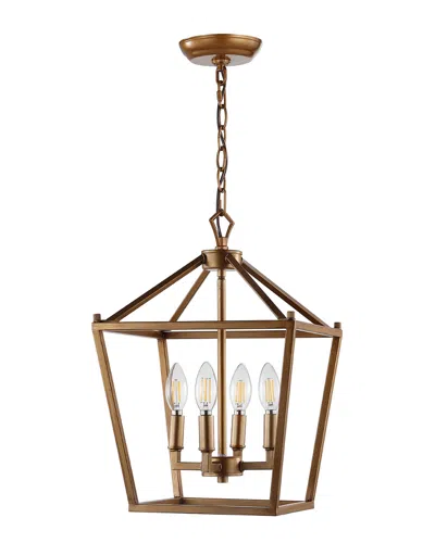 Jonathan Y 4-light Pagoda Gold Pendant In Brown