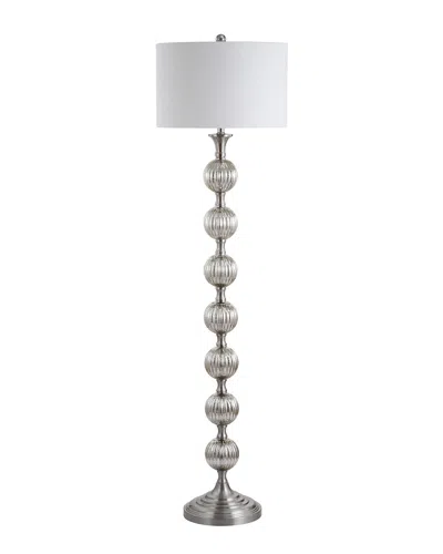 Jonathan Y 60.5in Oslo Silver Floor Lamp In White