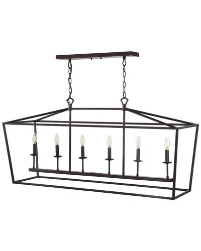 Jonathan Y 6-light Pagoda Bronze Pendant In Burgundy
