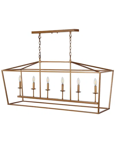 Jonathan Y 6-light Pagoda Gold Pendant In Brown