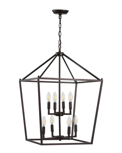 Jonathan Y 8-light Pagoda Bronze Pendant In Black