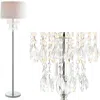 Jonathan Y Abigail 61" Crystal / Metal Led Floor Lamp, Clear/chrome
