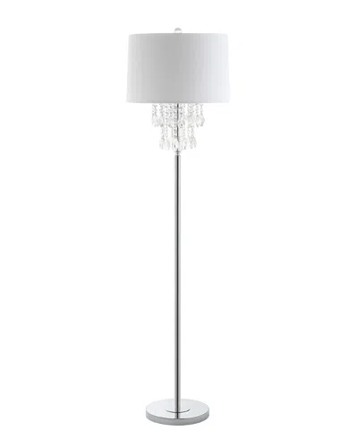 Jonathan Y Abigail 61in Crystal Metal Led Floor Lamp In Silver