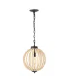 Jonathan Y Abril 12.5" 1-light Rustic Bohemian Iron, Wood Bead Led Pendant