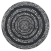 Jonathan Y Abyss Braided Bohemian Coastal Round Jute Round Area Rug In Black/white