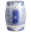 Jonathan Y Acanthus 17.8" Chinoiserie Ceramic Drum Garden Stool In Blue/white