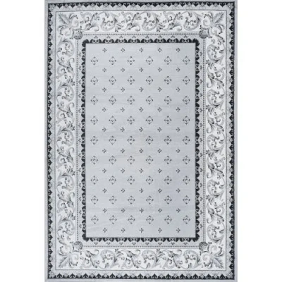 Jonathan Y Acanthus French Border Area Rug In Light Gray/cream