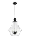 Jonathan Y Adam 16in Adjustable Metal Glass Led Pendant