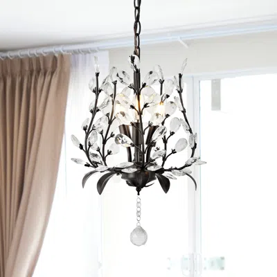 Jonathan Y Adoria 12" 3-light Contemporary Bohemian Iron/acrylic Led Pendant In Black