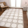 Jonathan Y Adrian Modern Geometric Circle Dot High-low Area Rug In Beige/cream