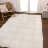 Jonathan Y Adrian Modern Geometric Circle Dot High-low Area Rug In White/cream