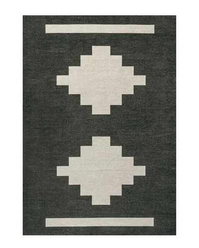 Jonathan Y Adriel Geometric Tribal Medallion Machine-washable Rug In Black