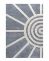 Jonathan Y Aelius Midcentury Scandinavian Abstract Sun Two-tone High-low Area  Rug In Blue