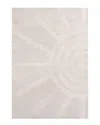Jonathan Y Aelius Midcentury Scandinavian Abstract Sun Two-tone High-low Area  Rug In White