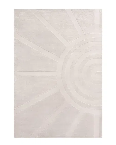 Jonathan Y Aelius Midcentury Scandinavian Abstract Sun Two-tone High-low Area  Rug In White