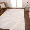 Jonathan Y Aelius Midcentury Scandinavian Abstract Sun Two-tone High-low Area Rug In White/cream