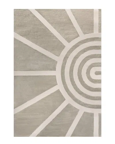 Jonathan Y Aelius Midcentury Scandinavian Abstract Sun Two-tone High-low Area  Rug In Gray