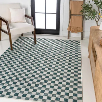 Jonathan Y Aimee Traditional Cottage Checkerboard Indoor/outdoor Area Rug In Green