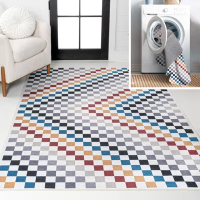 Jonathan Y Ainsley Modern Cottage Checkerboard Washable Area Rug In Multi