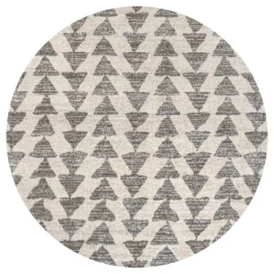 JONATHAN Y JONATHAN Y AISHA MOROCCAN TRIANGLE GEOMETRIC ROUND AREA RUG