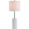 Jonathan Y Aksel 25.5" Marble Led Table Lamp, White/chrome In White Marble/chrome