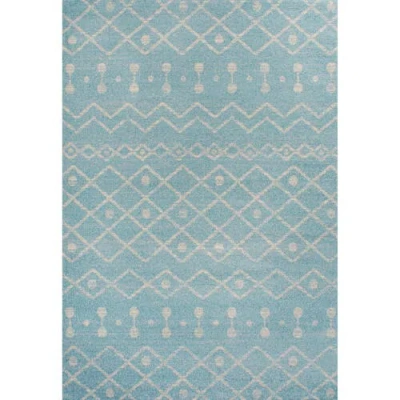 Jonathan Y Aksil Moroccan Beni Souk Area Rug In Turquoise/cream