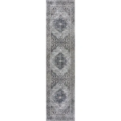 Jonathan Y Alacati Ogee Medallion Machine-washable Area Rug In Dark Gray/light Gray