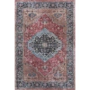 Jonathan Y Alacati Ogee Medallion Machine-washable Area Rug In Red/blue/brown