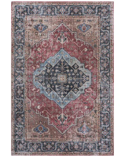 Jonathan Y Alacati Ogee Medallion Machine-washable Chenille Rug In Red